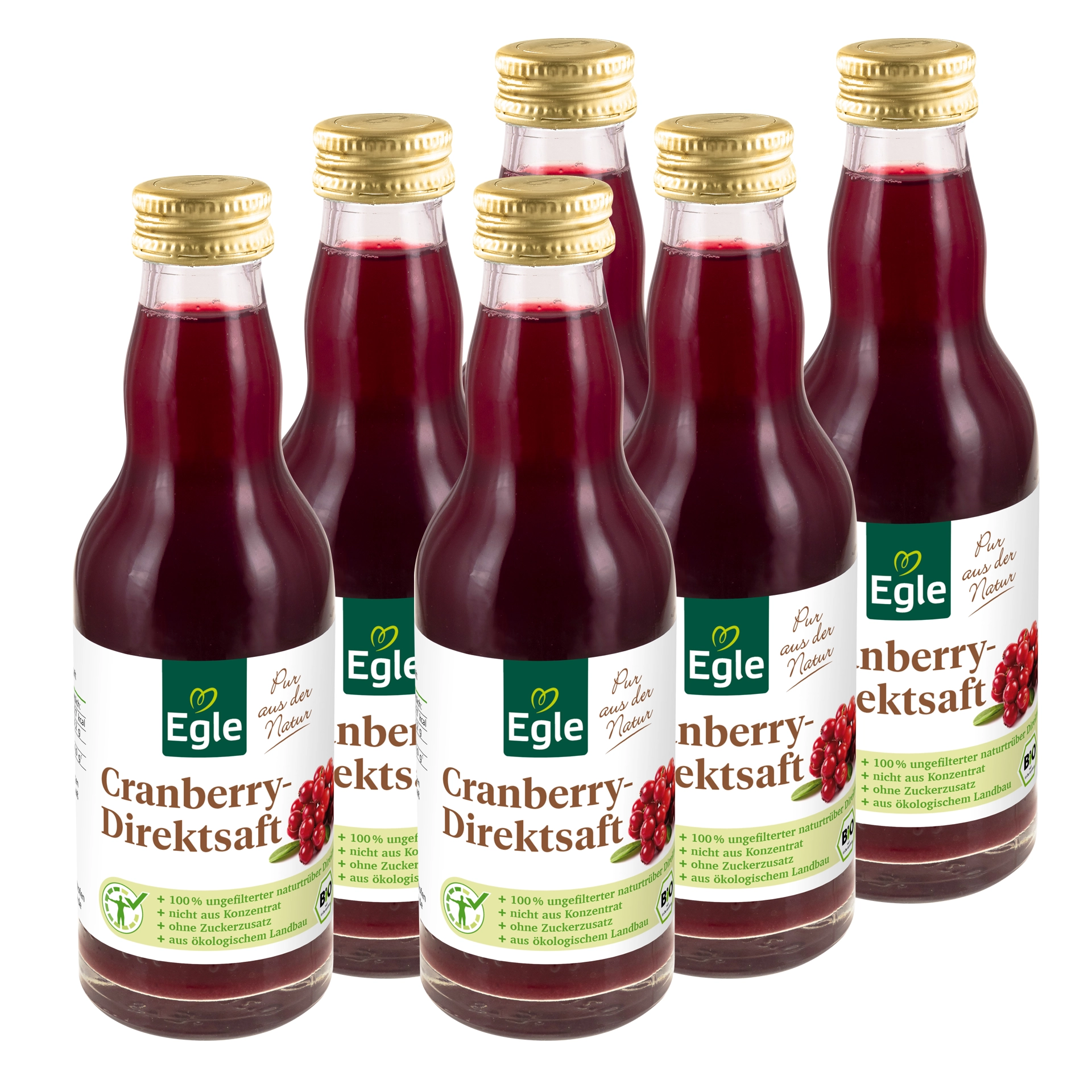 Bio Cranberry-Direktsaft, 6 x 200 ml - Aktion