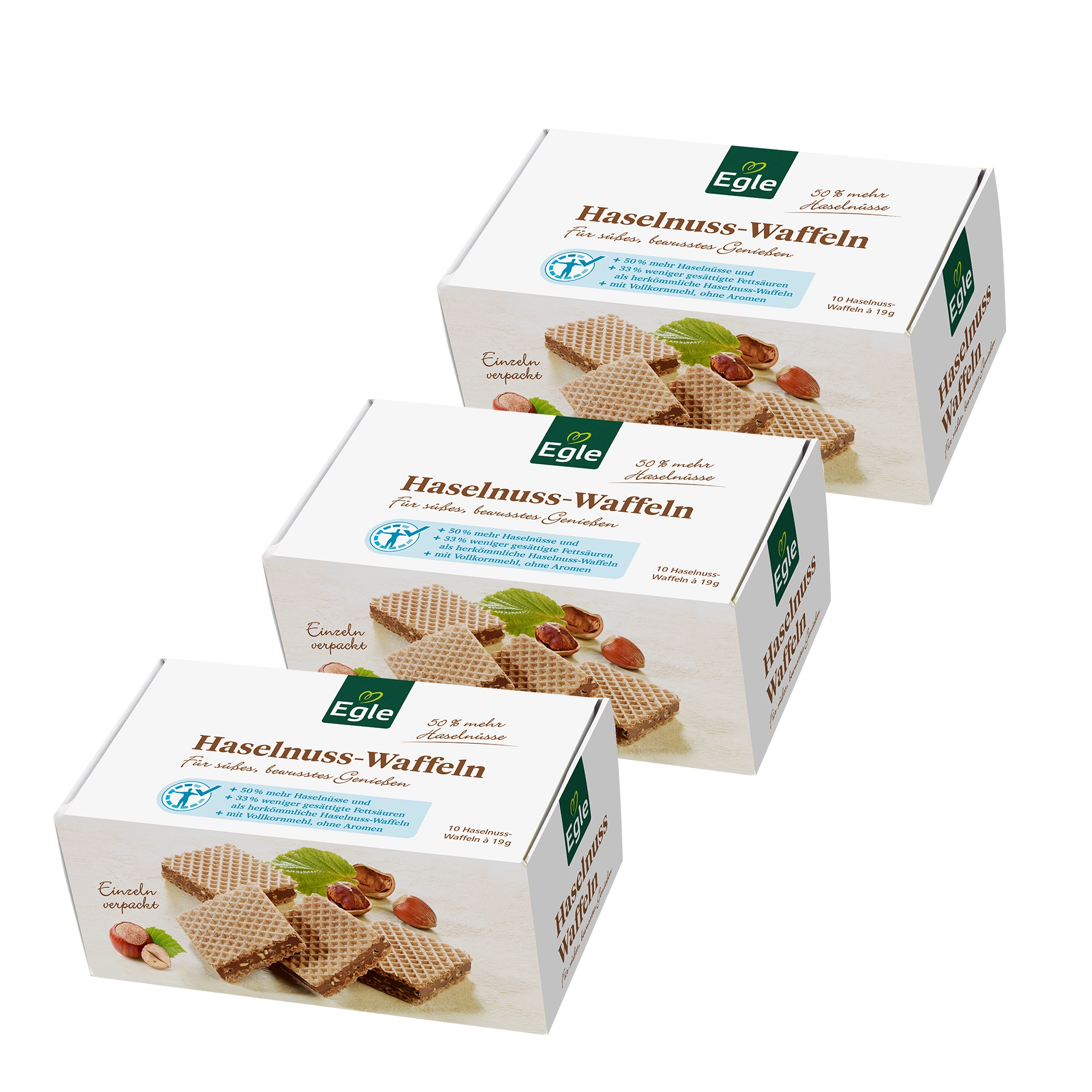 Haselnuss-Waffeln 3 x 190g – 2 + 1 Gratis