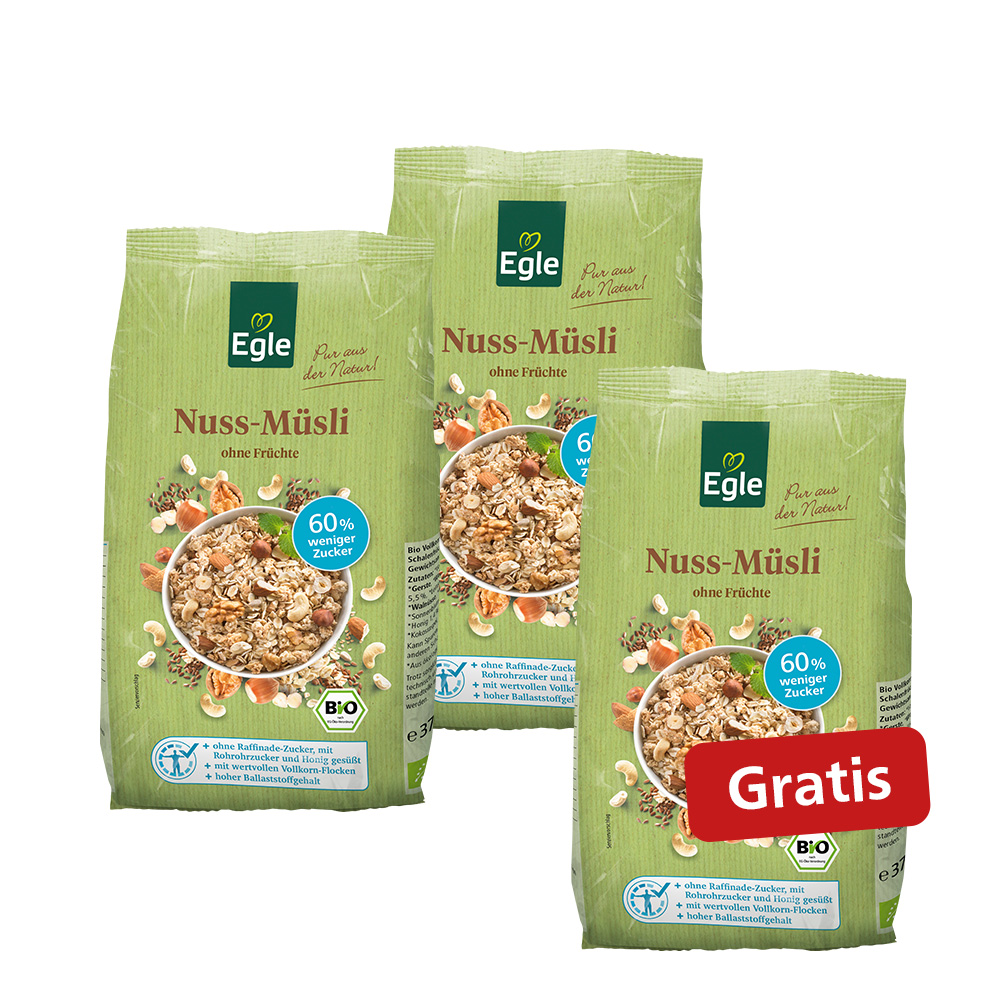 Bio Nuss-Müsli, 2 + 1 Gratis