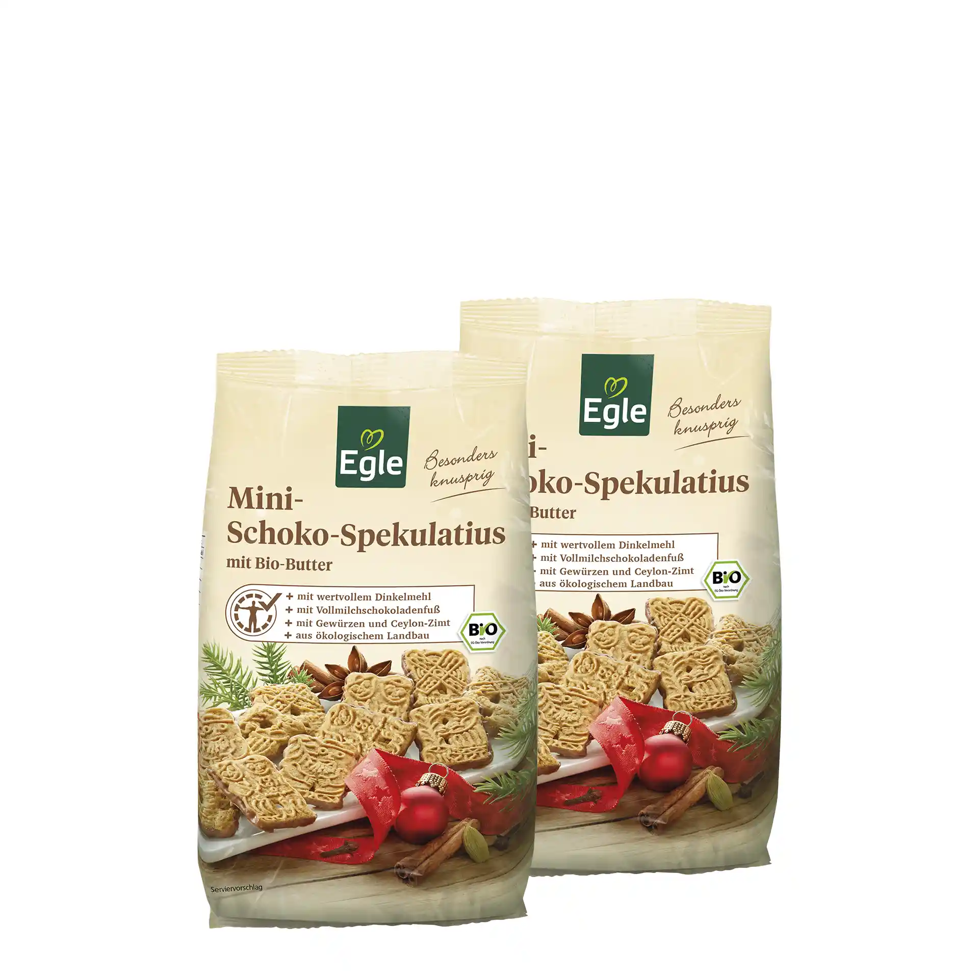 Bio Dinkel Mini-Schoko-Spekulatius, 2 x 150 g