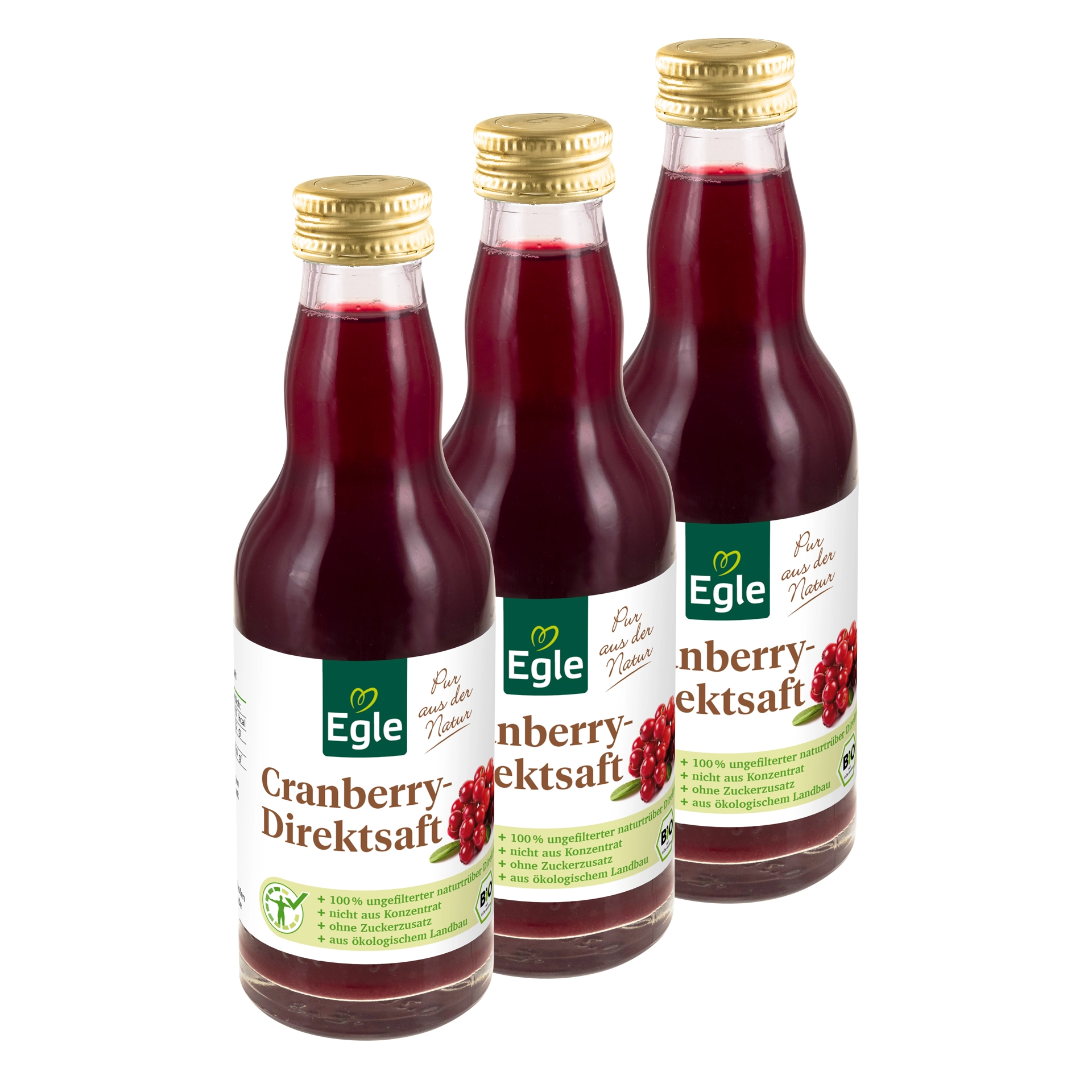 Bio Cranberry-Direktsaft, 3 x 200 ml