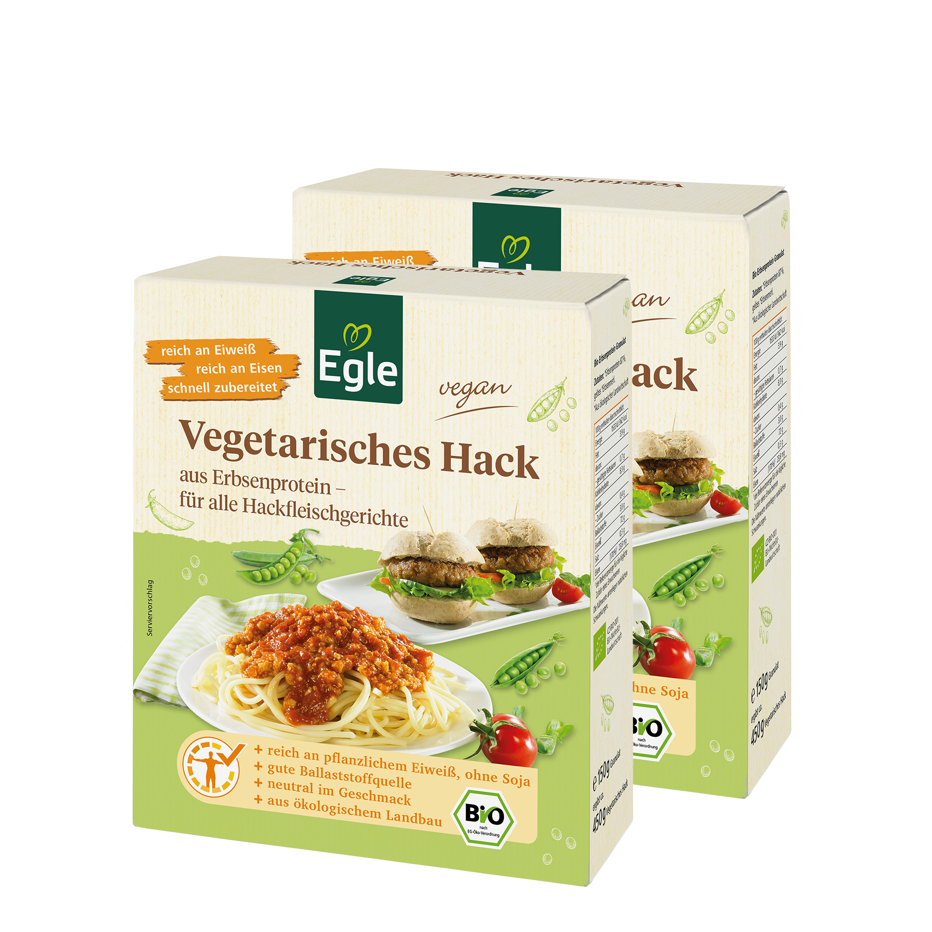 Vegetarisches Bio-Hack, 2 x 150 g