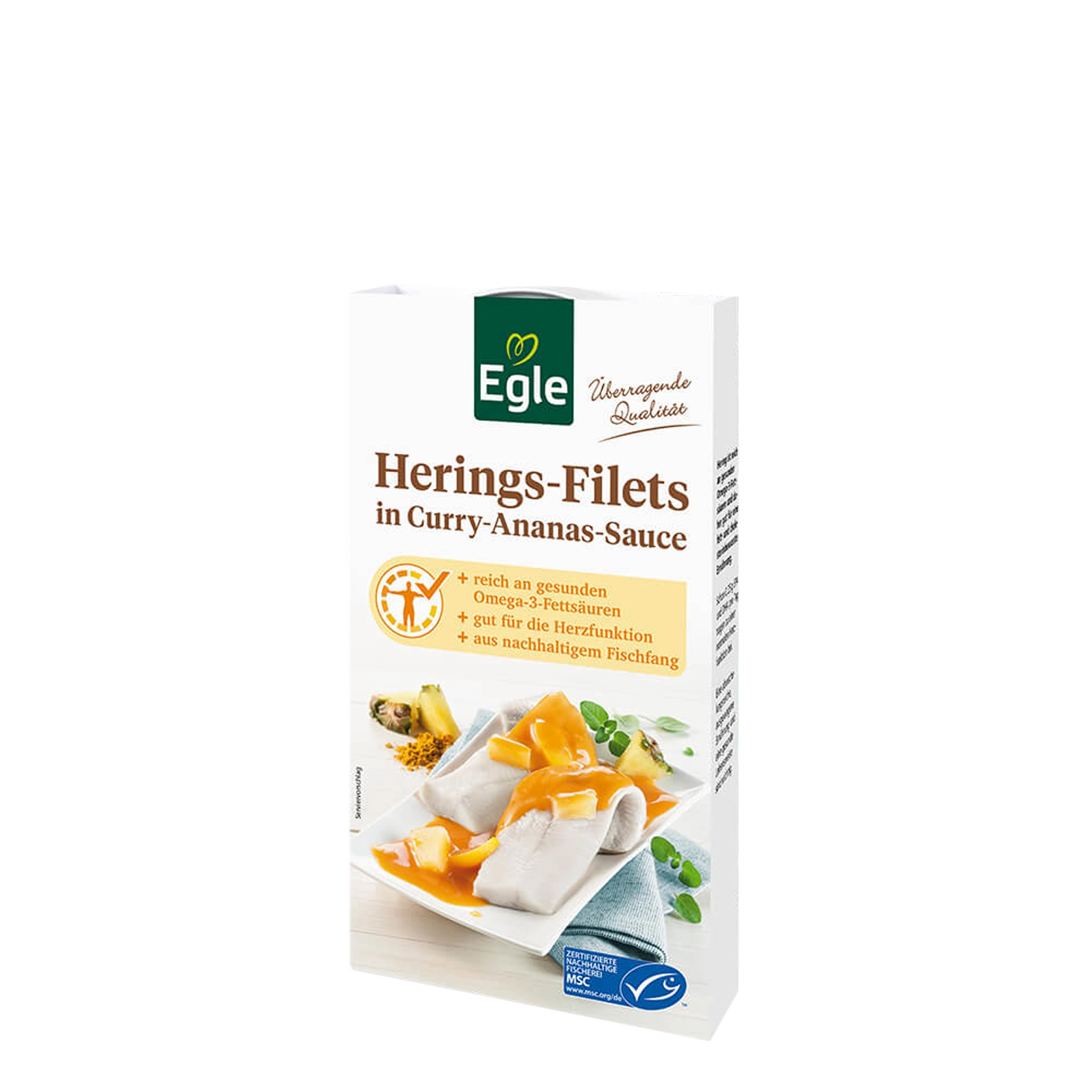 Heringsfilet in Curry-Ananas-Sauce, 190 g