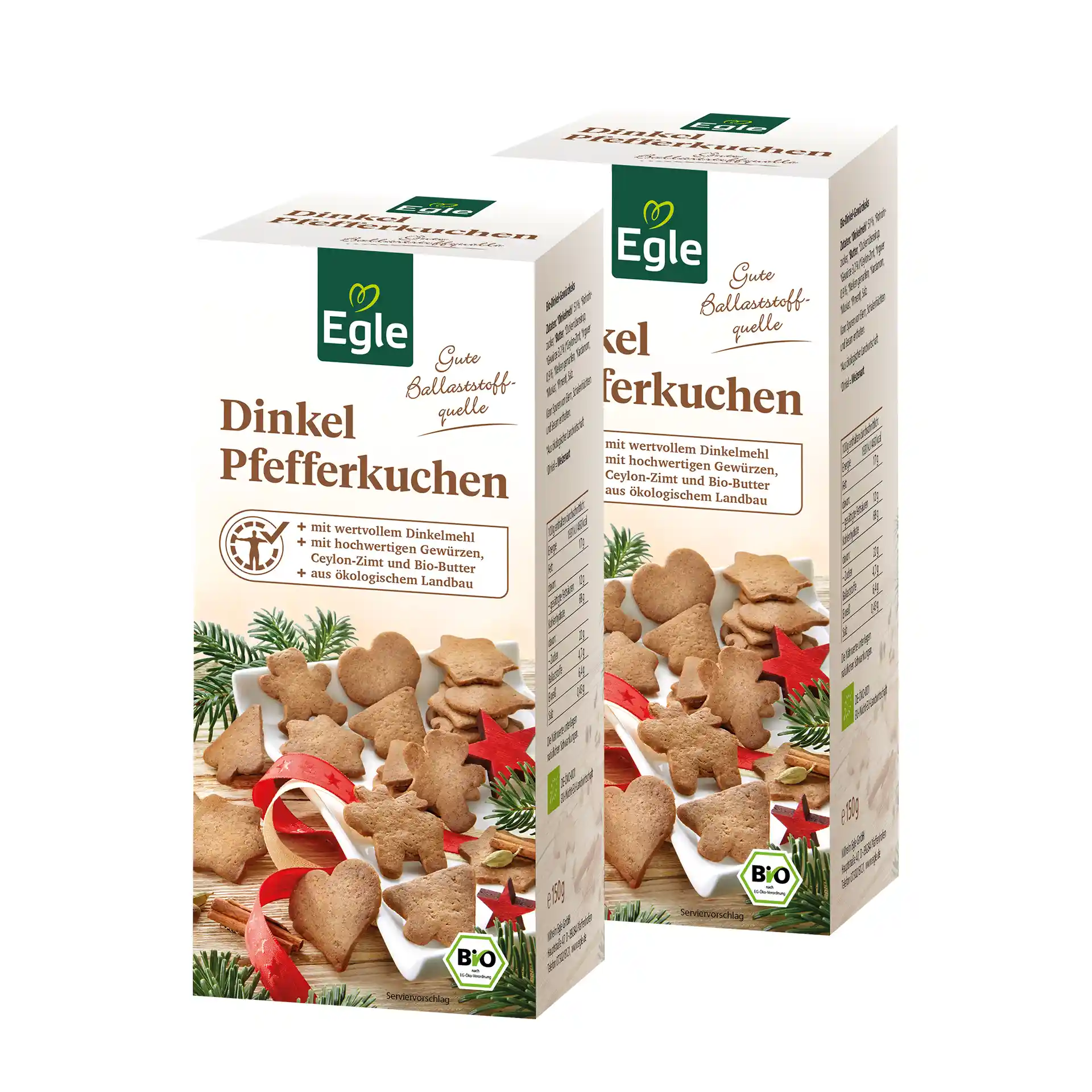 Bio Dinkel Pfefferkuchen 2 x 150 g