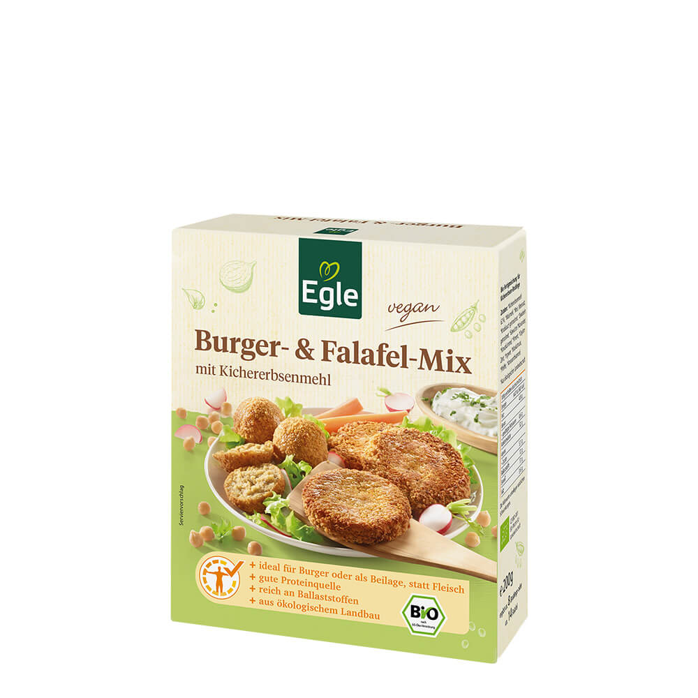  Bio Burger- & Falafel-Mix mit Kichererbsenmehl, 200 g - Neukunden-Aktion